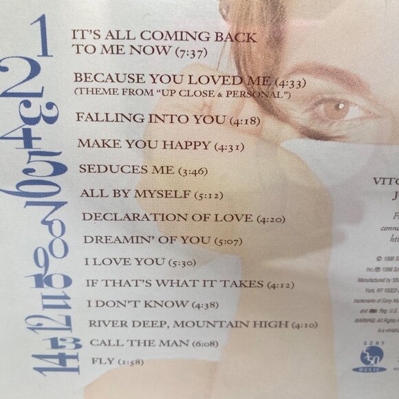 Vintage 1996 Celine Dion Falling Into You Album CD Jewel Case 13 Hit Track Songs - Picture 5 of 6